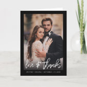 Hand-Lettered Simple Black Photo Dank je kaart (Voorkant)