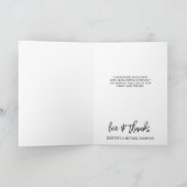 Hand-Lettered Simple Black Photo Dank je kaart (Binnen)