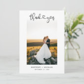 Hand-Lettered Simple Script Heart Photo Bedankkaart (Staand voorkant)