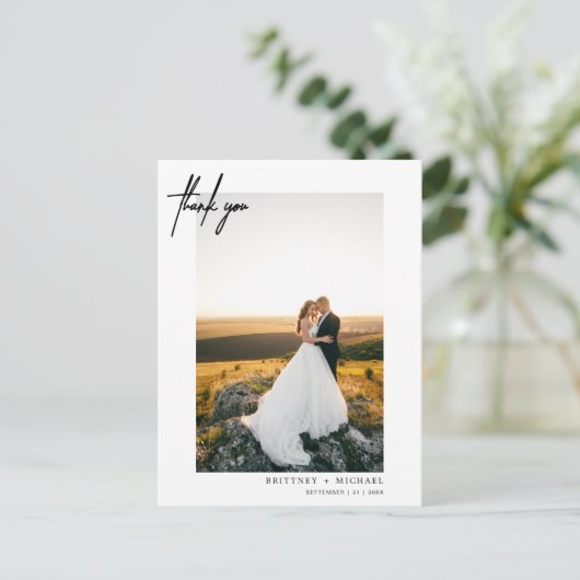 Hand-Lettered Simple White Dank u Briefkaart (Staand voorkant)