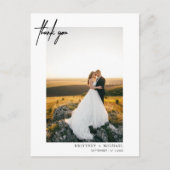 Hand-Lettered Simple White Dank u Briefkaart (Voorkant)