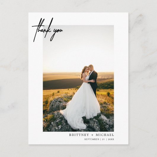 Hand-Lettered Simple White Dank u Briefkaart (Voorkant)