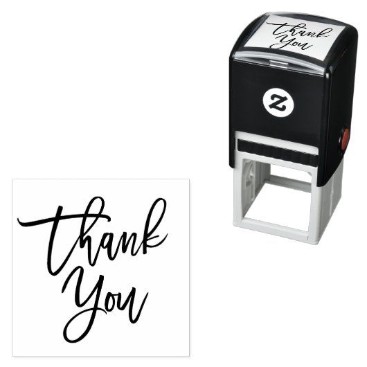 Hand Lettered Thank You Script Zelfinktende Stempel (In situ)