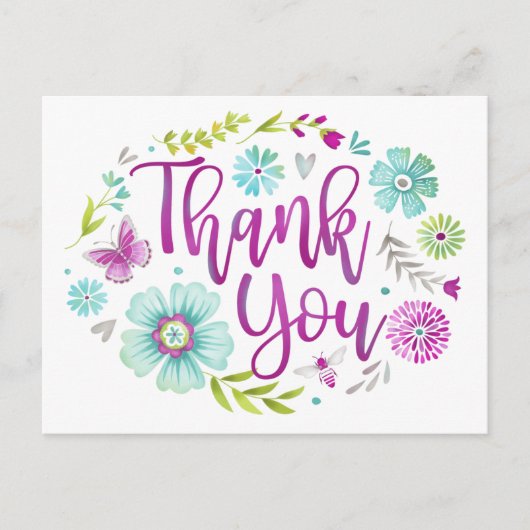 Hand Lettered Tyhpography Dank u Briefkaart (Voorkant)