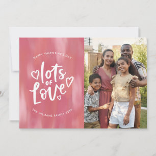 Hand Lettered Veel Liefde Valentijnsdag Foto Kaart