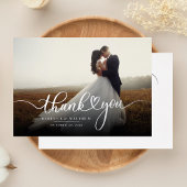 Hand-Lettered Wedding Day Foto Hartelijk dank Folie Uitnodiging