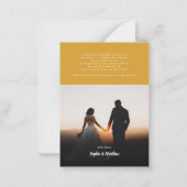 Hand-Lettered Wedding Day Foto Hartelijk dank Notitiekaartje (Achterkant)