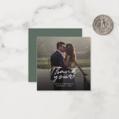 Hand-Lettered Wedding Day Foto Hartelijk dank Notitiekaartje (Voorkant / Achterkant in situ)