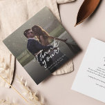 Hand-Lettered Wedding Day Foto Hartelijk dank Notitiekaartje<br><div class="desc">Een geweldige en doordachte manier om je vrienden,  familie en collega's te bedanken die kwamen om je te ondersteunen en te juichen op je trouwdag met deze moderne foto bedankkaarten met handgeschreven "dank je" en een liefdeshart.</div>