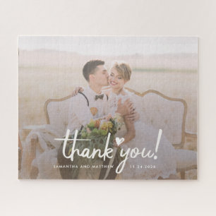 Hand-Lettered Wedding Foto Hartelijk dank Bridemai Legpuzzel