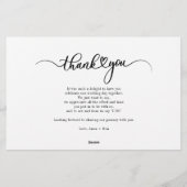 Hand-Lettered Wedding Foto Hartelijk dank Briefpapier (Achterkant)