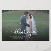 Hand-Lettered Wedding Foto Hartelijk dank Briefpapier (Voorkant)