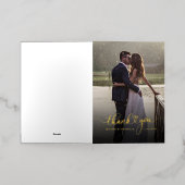 Hand-Lettered Wedding Foto Hartelijk dank Gold Folie Wenskaart (Buiten Laag)