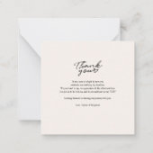 Hand-Lettered Wedding Foto Hartelijk dank Notitiekaartje (Achterkant)