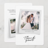 Hand-Lettered Wedding Foto Hartelijk dank Notitiekaartje (Voorkant / Achterkant)