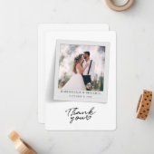 Hand-Lettered Wedding Foto Hartelijk dank Notitiekaartje (Voorkant / Achterkant in situ)
