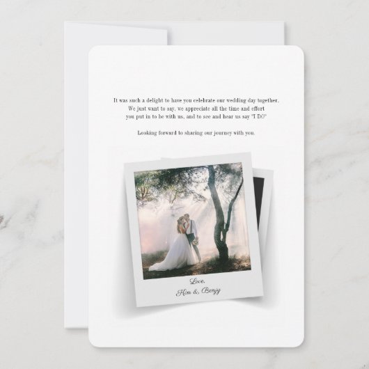 Hand-Lettered Wedding Foto Hartelijk dank Notitiekaartje (Achterkant)