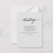 Hand-Lettered Wedding Foto Hartelijk dank Notitiekaartje (Achterkant)