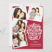 Hand Lettered Wishes | Kerstfotocollage Kaart (Voorkant)