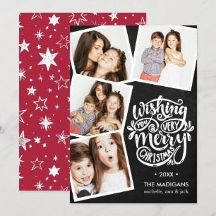 Hand Lettered Wishes   Kerstfotocollage Kaart