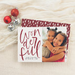 Hand Lettered Wonderful Kerstfeestdag Foto Feestdagenkaart<br><div class="desc">Het is de mooiste tijd van het jaar! Deze schattige kerstfotokaart is voorzien van 'wonderbaarlijke' geschreven in een moderne, met de hand geschreven script kalligrafie met je keuzevrijheid, je familienaam en het jaar eronder. Aan de rechterkant is er ruimte om je favoriete afbeelding uit dit jaar te steken! Kaarten keren...</div>