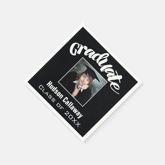 Hand Lettered Your Photo Class of Afstuderen Servet (Hoek)