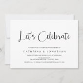 Hand Lettered, Zwart script, Verlovingsfeest Kaart (Voorkant)