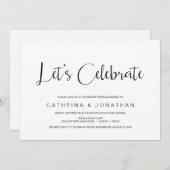 Hand Lettered, Zwart script, Verlovingsfeest Kaart (Voorkant / Achterkant)