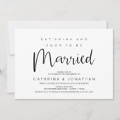 Hand Lettered, Zwart script, Verlovingsfeest Kaart (Voorkant)