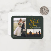 Hand-Letterige bruiloft foto's Dank u Notitiekaartje (Voorkant / Achterkant in situ)