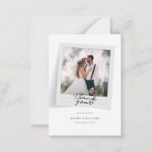 Hand-Letterige bruiloft foto's Dank u Notitiekaartje (Voorkant)