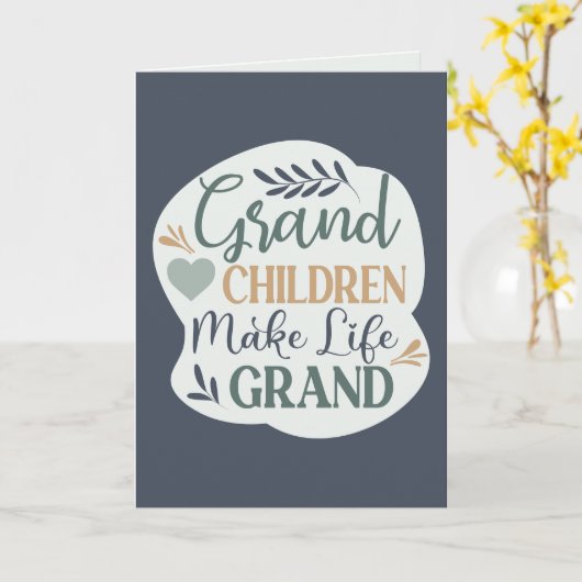 Hand Letterige kleinkinderen maken het leven groot Kaart (Gele Bloem)