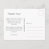 Hand Lettering Foto Afstudeer Bedankt Briefkaart (Achterkant)