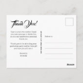 Hand Lettering Foto Afstuderen Bedankt Briefkaart (Achterkant)