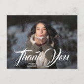 Hand Lettering Foto Afstuderen Bedankt Briefkaart (Voorkant)