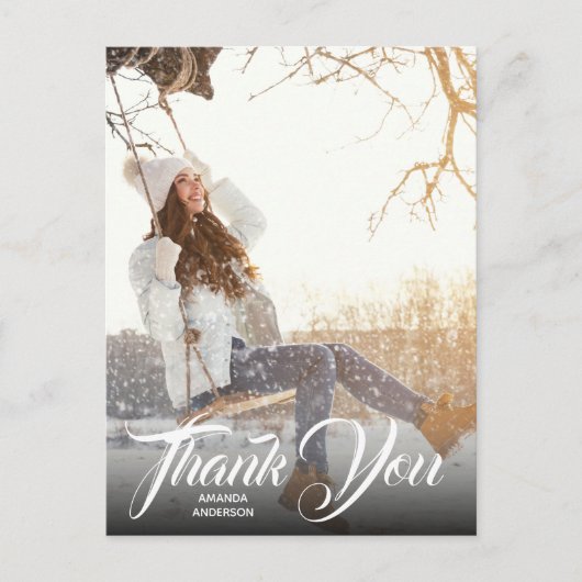 Hand Lettering Foto Afstuderen Hartelijk dank Brie Briefkaart (Voorkant)