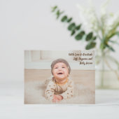 Hand Lettering Foto Baby shower Hartelijk dank Briefkaart (Staand voorkant)