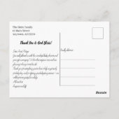 Hand Lettering Foto Baby shower Hartelijk dank Briefkaart (Achterkant)