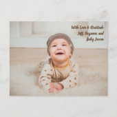 Hand Lettering Foto Baby shower Hartelijk dank Briefkaart (Voorkant)