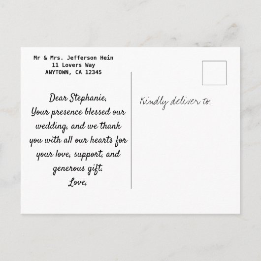 Hand Lettering Foto Collage Weddenschap Hartelijk  Briefkaart (Achterkant)