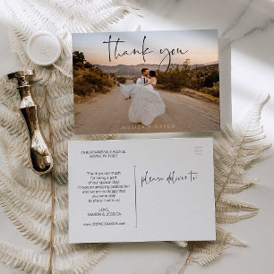 Hand Lettering Foto Wedding Hartelijk dank Briefka Briefkaart
