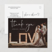 Hand Lettering Foto Wedding Hartelijk dank Briefka Briefkaart (Voorkant / Achterkant)