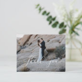 Hand Lettering Foto Wedding Hartelijk dank Briefka Briefkaart (Staand voorkant)