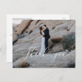 Hand Lettering Foto Wedding Hartelijk dank Briefka Briefkaart (Voorkant / Achterkant)