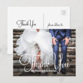 Hand Lettering Foto Wedding Hartelijk dank Briefka Briefkaart (Voorkant / Achterkant)