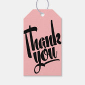 Hand Lettering kalligrafie Dank u Cadeauroze Label Cadeaulabel (Voorkant)