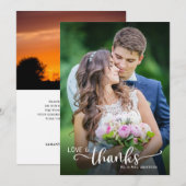 Hand Lettering Liefde & Bedankt bruiloft Dank u (Voorkant / Achterkant)