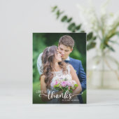Hand Lettering Liefde & Bedankt bruiloft Dank u Briefkaart (Staand voorkant)