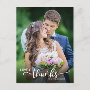 Hand Lettering Liefde & Bedankt bruiloft Dank u Briefkaart