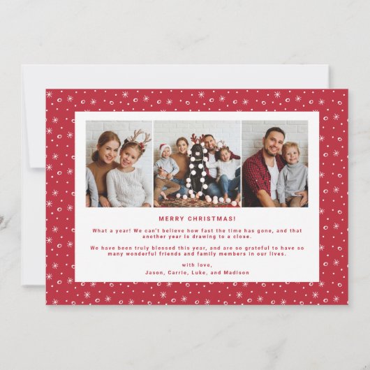 Hand Lettering Merry-kerstfotokaart Aankondiging (Achterkant)